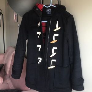 Black and Plaid Winter Coat